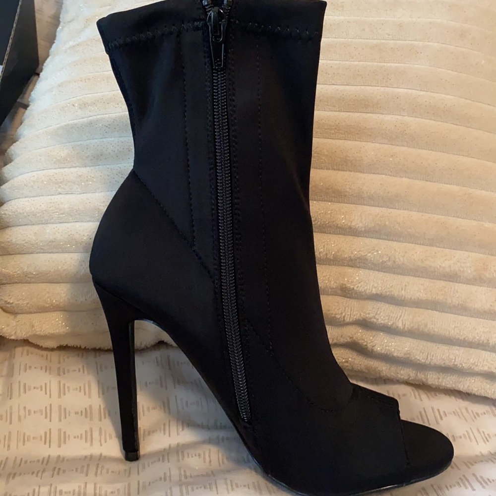 Black Open Toe Bootie